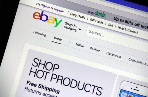 ebayのホームページ画面